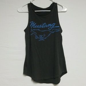 Lucky Brand faded black Ford Mustang graphic tank